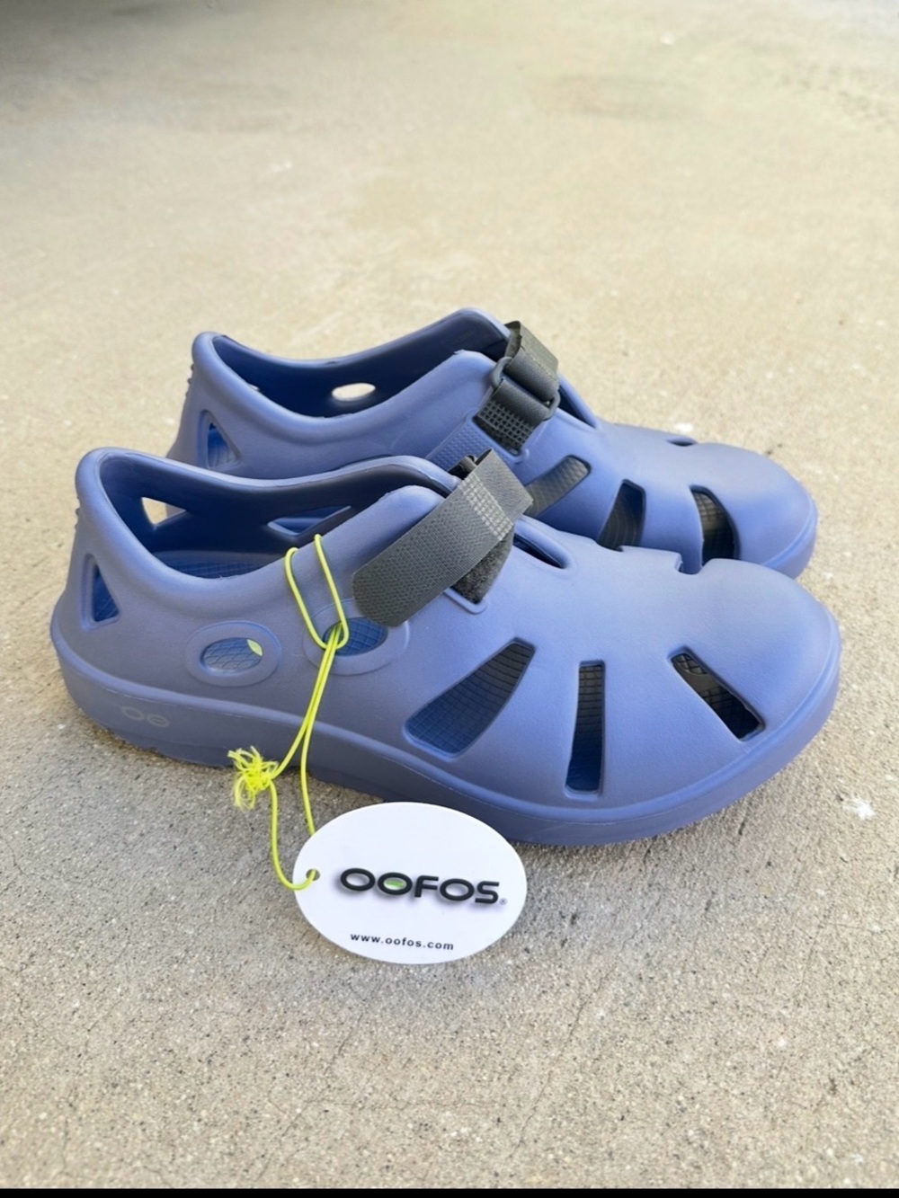 OOFOS OOcandoo Recovery Sandal /Water Drop Blue NWT Unisex Wom 9 /Mens 7